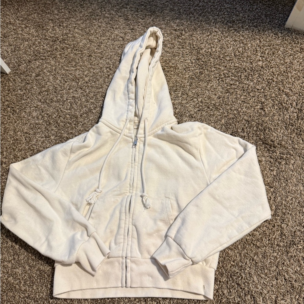 Brandy Melville Cream Hoodie Sweater